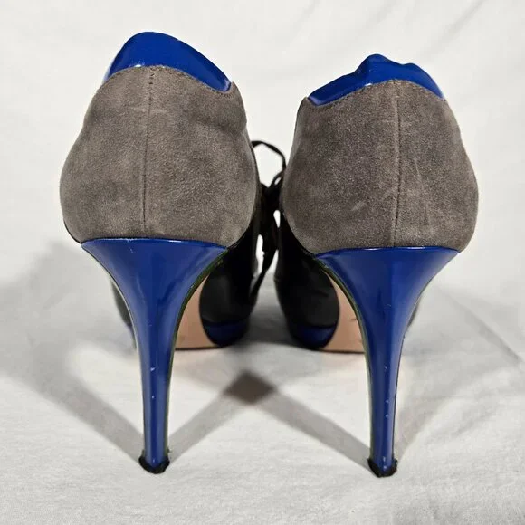 Rare ITALY Vintage PAUL SMITH Old Stock Lace Up Platform Heels Oxfords Size 8.5. - Picture 6 of 17